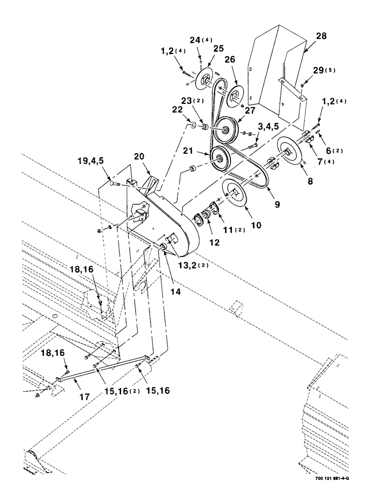 Схема запчастей Case IH 8220 - (5-18) - 30 FOOT DRAPER DRIVE ASSEMBLY, RIGHT, SERIAL NUMBER CFH0066008 AND LATER (58) - ATTACHMENTS/HEADERS