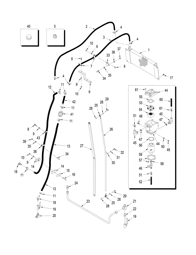 Схема запчастей Case IH STX325 - (03-03[01]) - FUEL LINES, WITHOUT ACCUSTEER (03) - FUEL SYSTEM