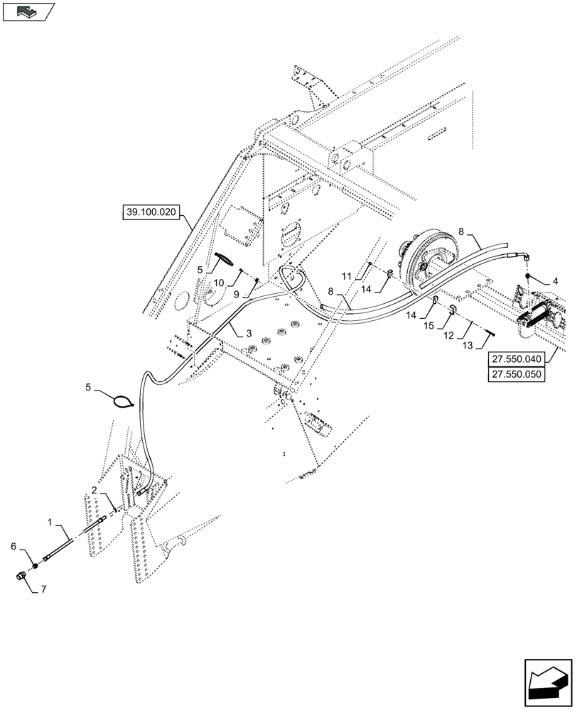 Схема запчастей Case IH LB424R XL - (33.202.010) - HYDRAULIC BRAKES, SINGLE AXLE (33) - BRAKES & CONTROLS