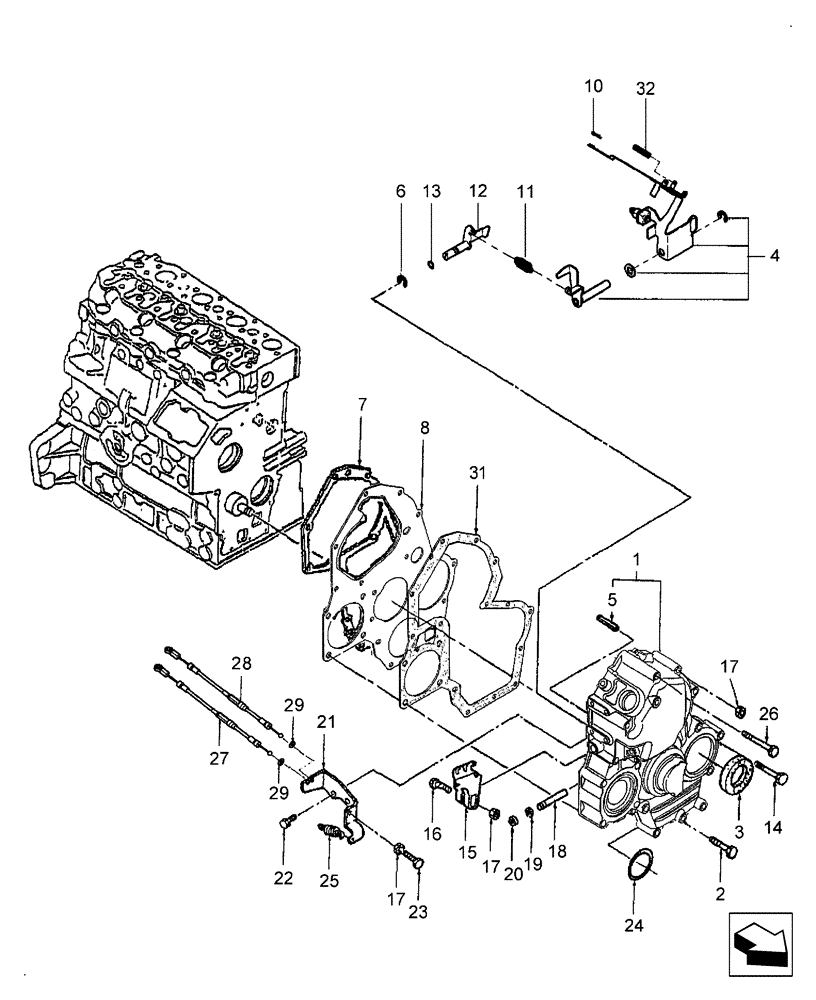 Схема запчастей Case IH DX60 - (01.05) - TIMING GEAR CASE (01) - ENGINE