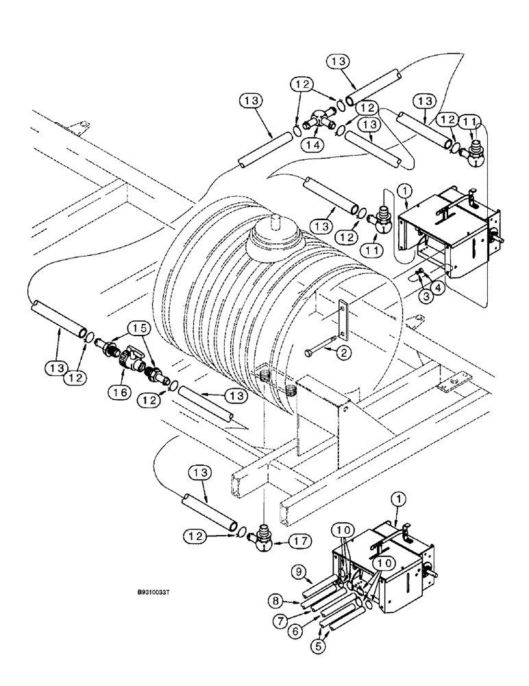 Схема запчастей Case IH 955 - (9F-006) - LIQUID FERTILIZER SQUEEZE PUMP SYSTEM, 8 ROW WIDE AND 12 ROW (09) - CHASSIS/ATTACHMENTS