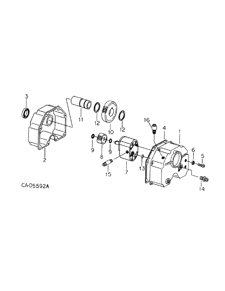 Схема запчастей Case IH 92 - (D-55) - HYDRAULIC PUMP, 540 RPM 