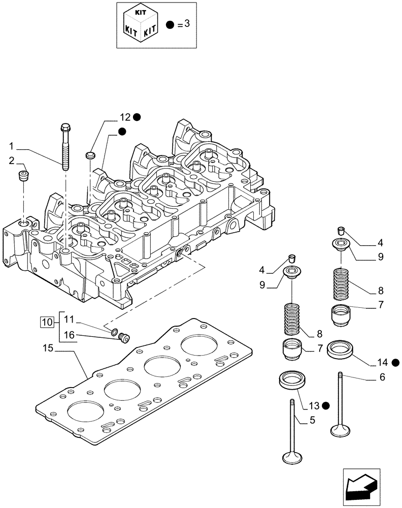 Схема запчастей Case IH P70 - (0.06.0[01]) - CYLINDER HEAD - P70 (02) - ENGINE