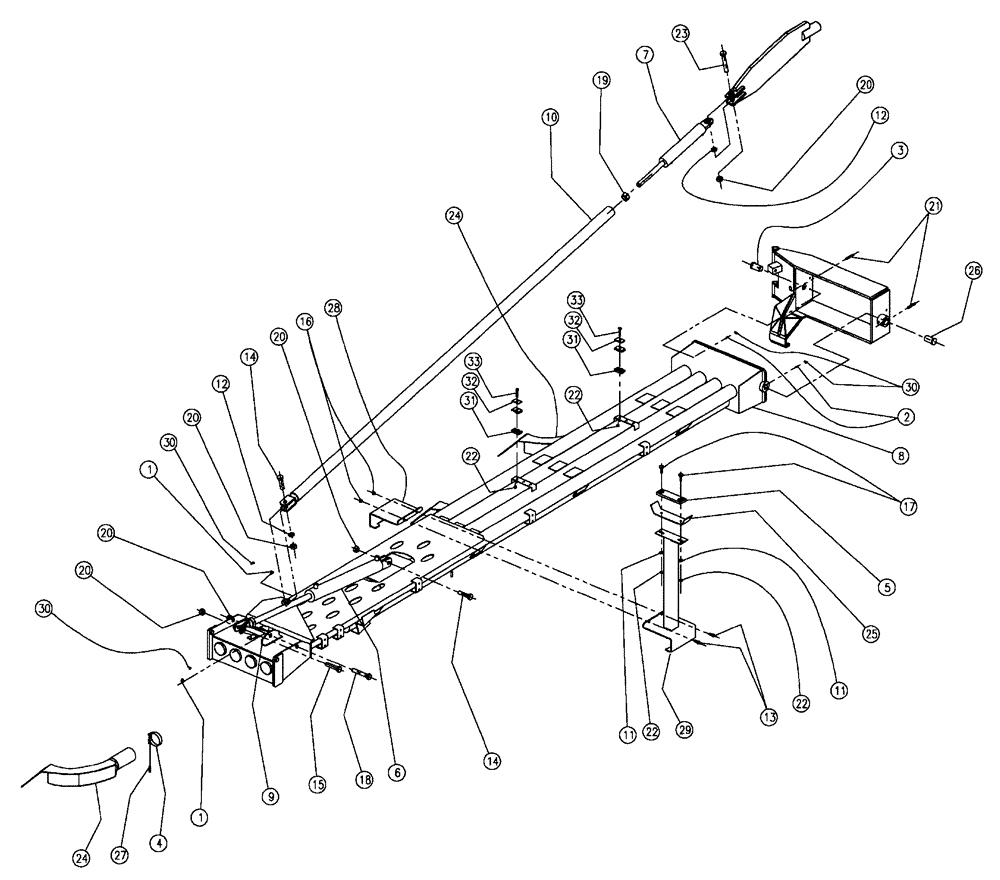 Схема запчастей Case IH 438 - (04-005) - BOOM GROUP, 3.0”, 60’, INNER, RH Boom Group