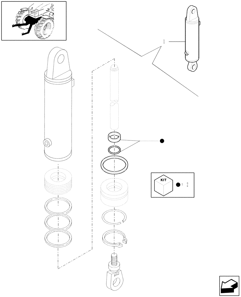Схема запчастей Case IH PUMA 210 - (1.81.9/ B) - CYLINDER - BREAKDOWN (07) - HYDRAULIC SYSTEM