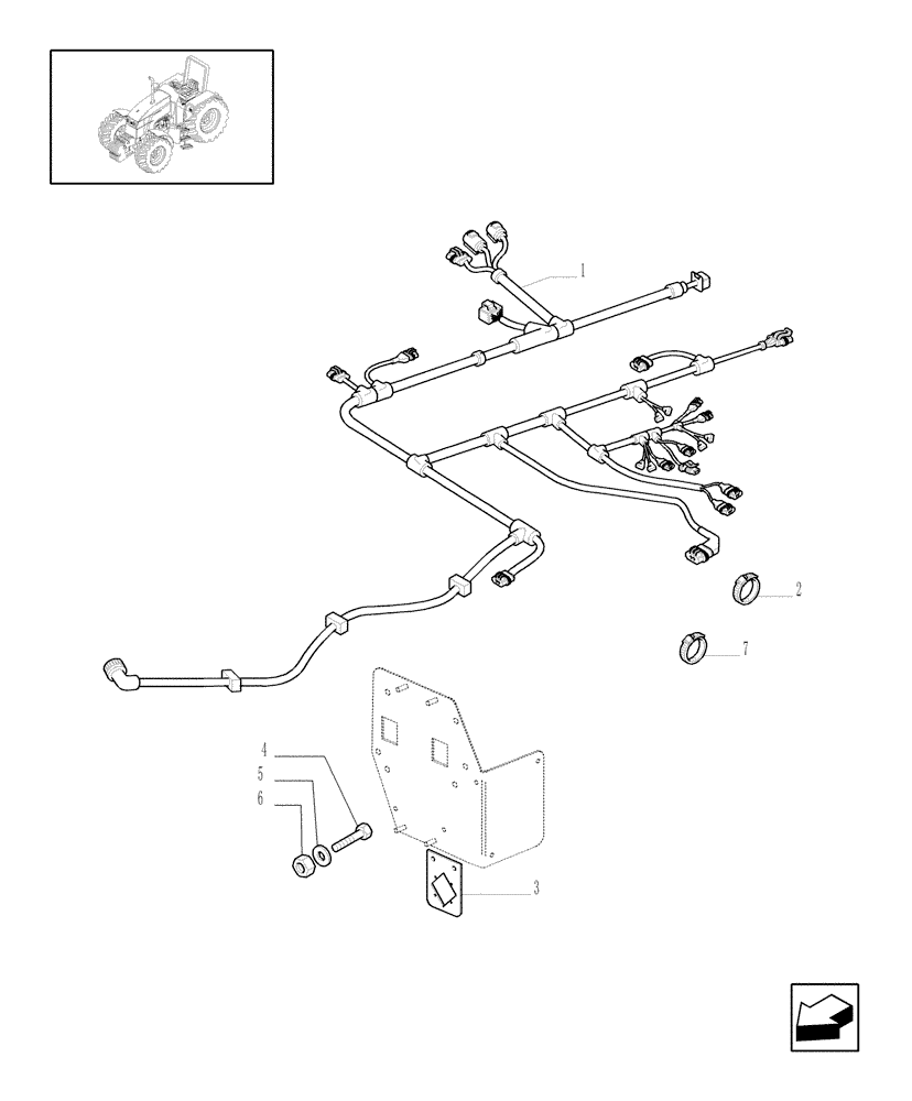 Схема запчастей Case IH MAXXUM 100 - (1.75.4[02]) - CABLE EXTENSION FOR TRANSMISSION 12X12 (06) - ELECTRICAL SYSTEMS