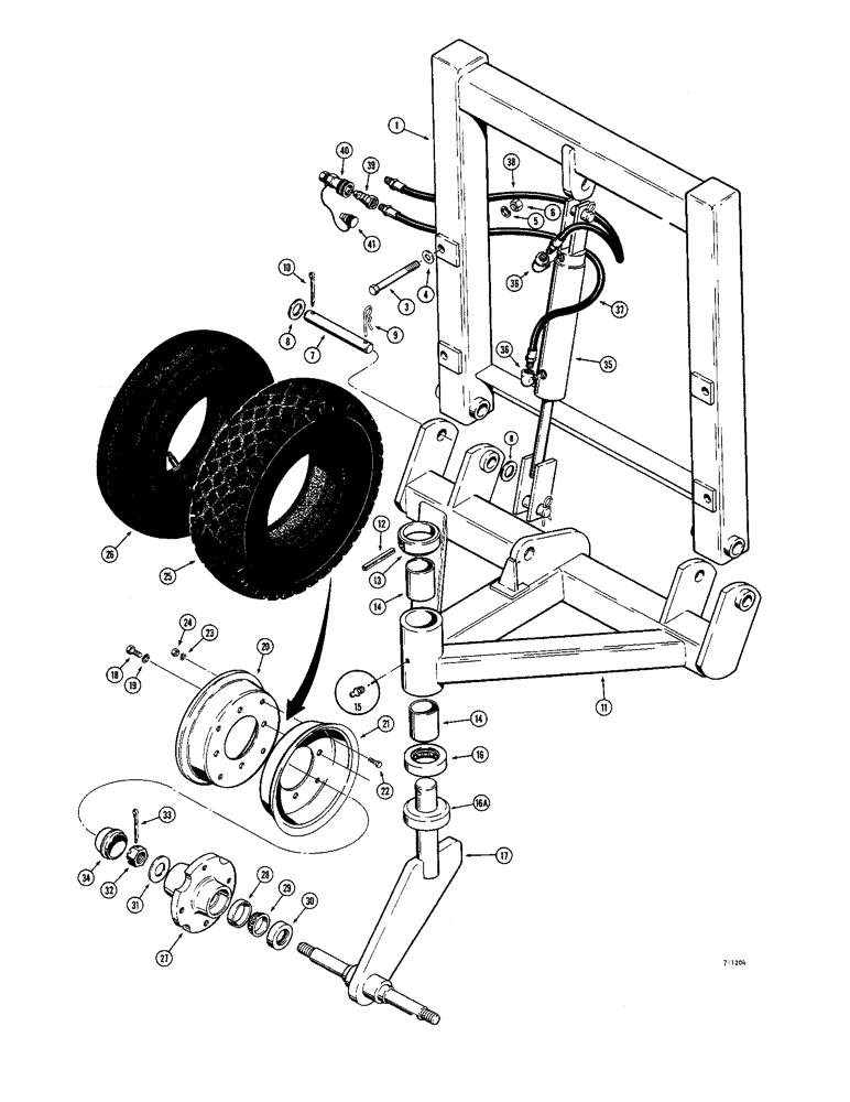Схема запчастей Case IH 1530 - (124) - CASTER WHEEL (09) - CHASSIS/ATTACHMENTS