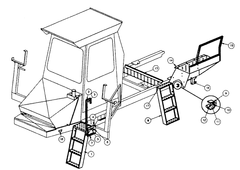 Схема запчастей Case IH PATRIOT II - (04-004) - LADDER ASSEMBLY Suspension & Frame