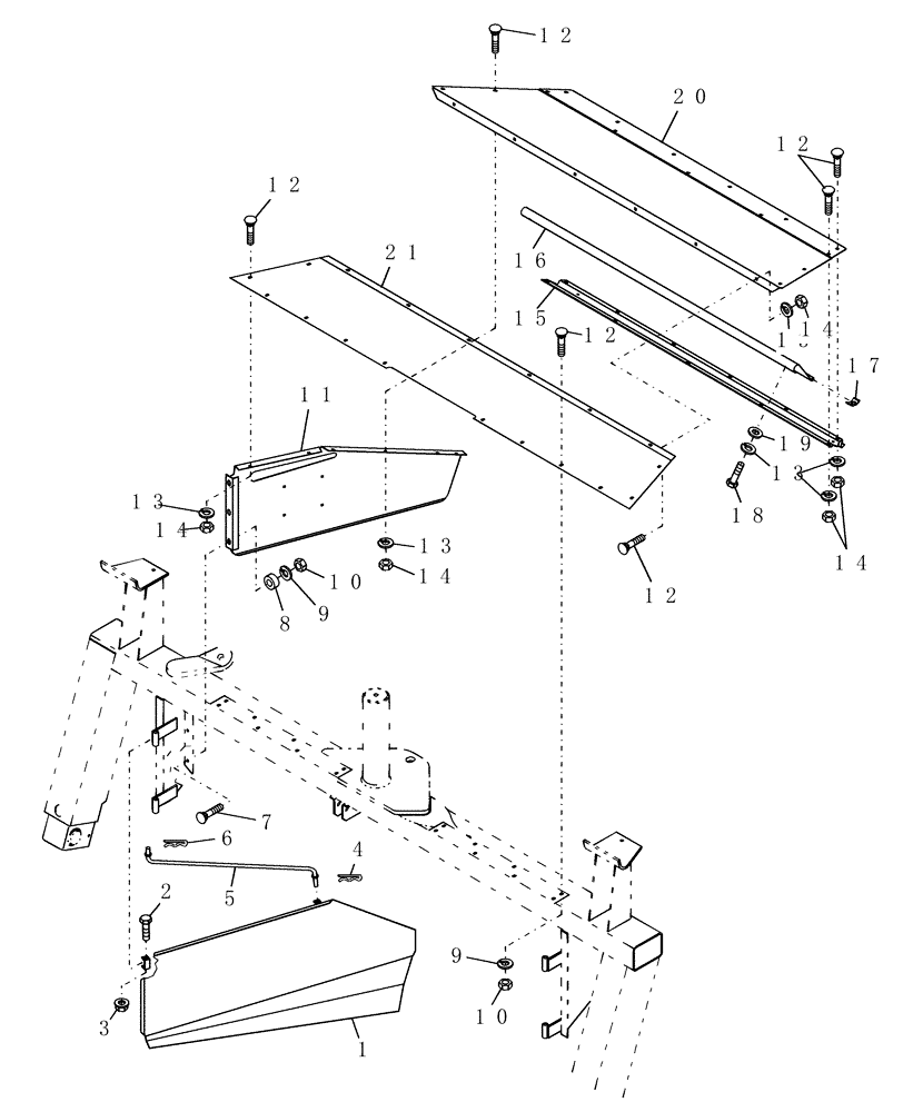 Схема запчастей Case IH HDX181 - (004[A]) - WINDROW SHIELDS (58) - ATTACHMENTS/HEADERS