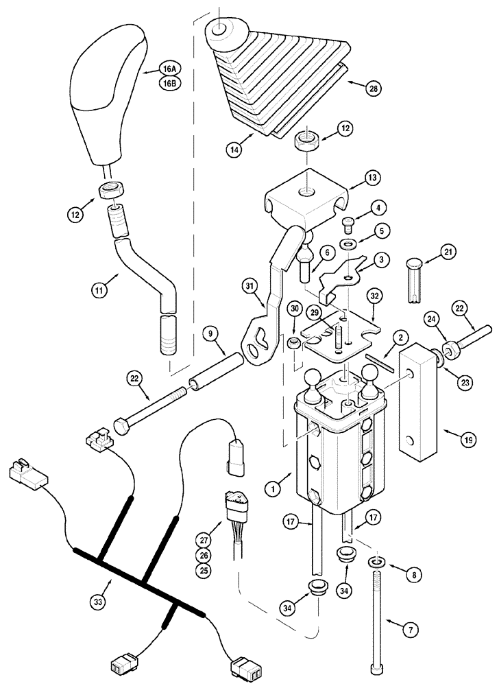 Схема запчастей Case IH MX150 - (09-16) - CONTROL LEVER LOADER CONTROL (90) - PLATFORM, CAB, BODYWORK AND DECALS