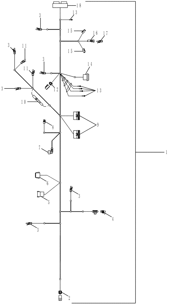 Схема запчастей Case IH 625 - (55.100.05[02]) - HARNESS, RIGHT HAND SIDE, MODEL YEAR 2009 AND AFTER (55) - ELECTRICAL SYSTEMS