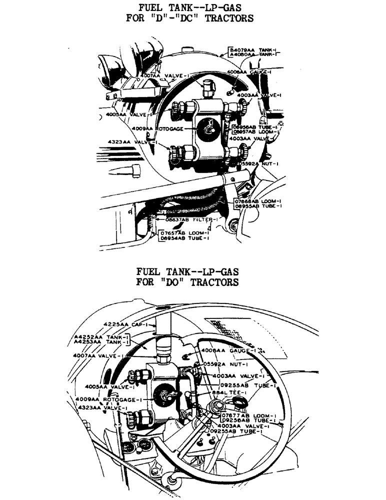 Схема запчастей Case IH DC-SERIES - (052) - FUEL TANK, LP-GAS, FOR "D"-"DC" TRACTORS, FOR "DO" TRACTORS (03) - FUEL SYSTEM