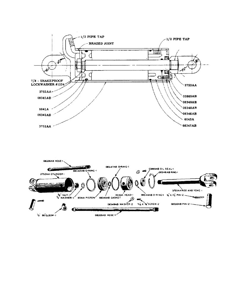 Схема запчастей Case IH DV-SERIES - (162) - HYDRAULIC CONTROL UNIT, MOUNTED CYLINDER ASSEMBLY (3-1/4" X 6"), MOUNTED CYLINDER ( 3-1/4" X 6") (08) - HYDRAULICS