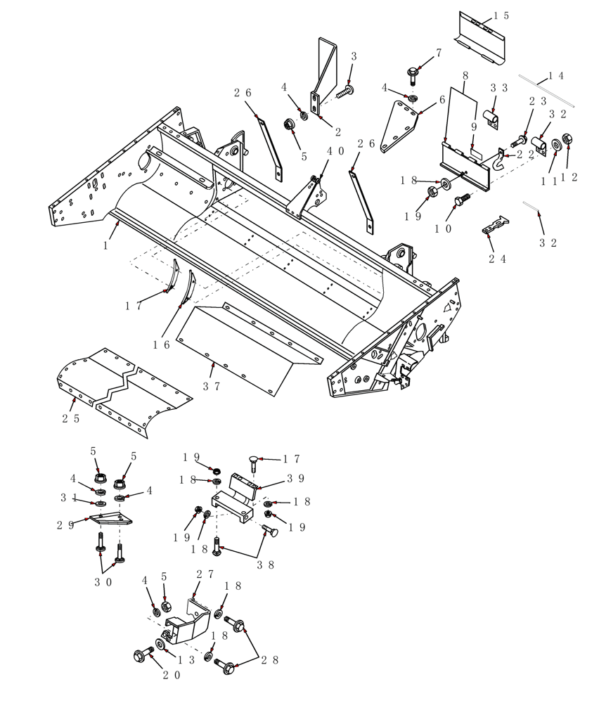 Схема запчастей Case IH HDX181 - (002[1]) - HEADER FRAME, LEFT SIDE (58) - ATTACHMENTS/HEADERS