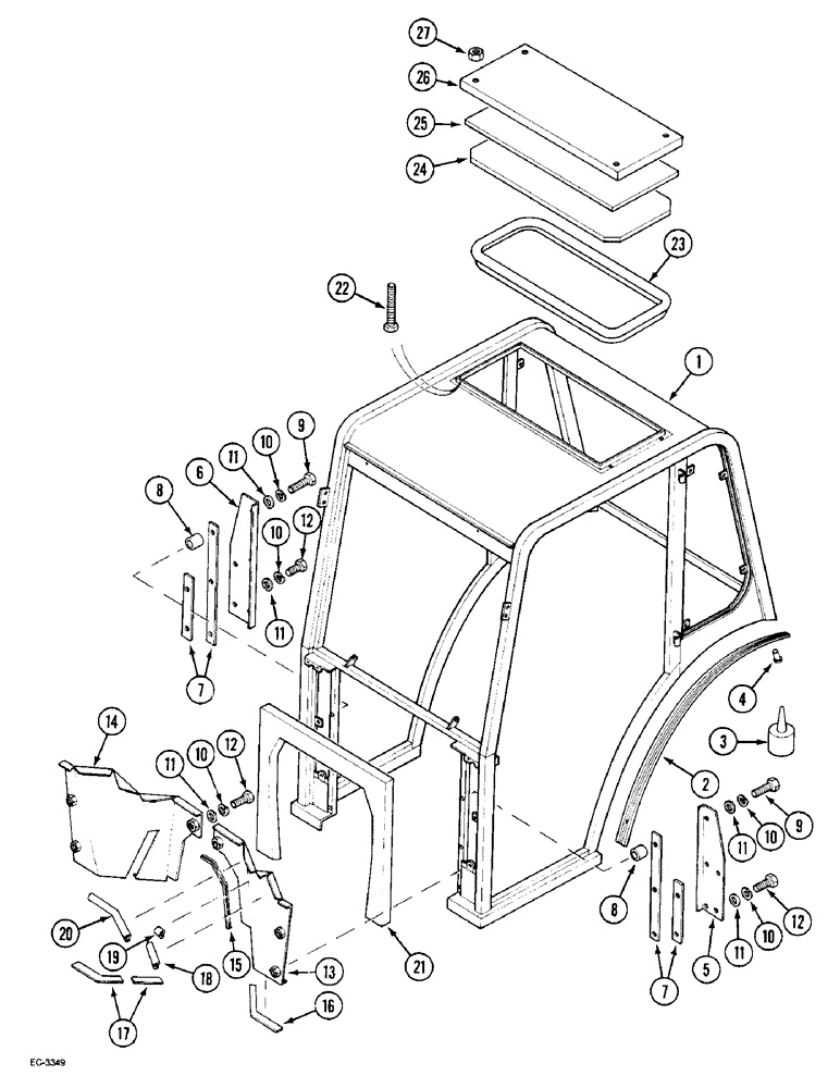Схема запчастей Case IH 2150 - (9-020) - CAB FRAME (09) - CHASSIS/ATTACHMENTS