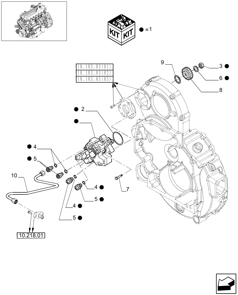 Схема запчастей Case IH 9010 - (10.242.01) - INJECTION PUMP - 7010 (10) - ENGINE