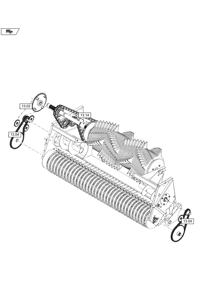 Схема запчастей Case IH LB333R - (00.039B[01]) - PICTORIAL OVERVIEW 2/2 - CHAINS OF ROTORS (00) - GENERAL