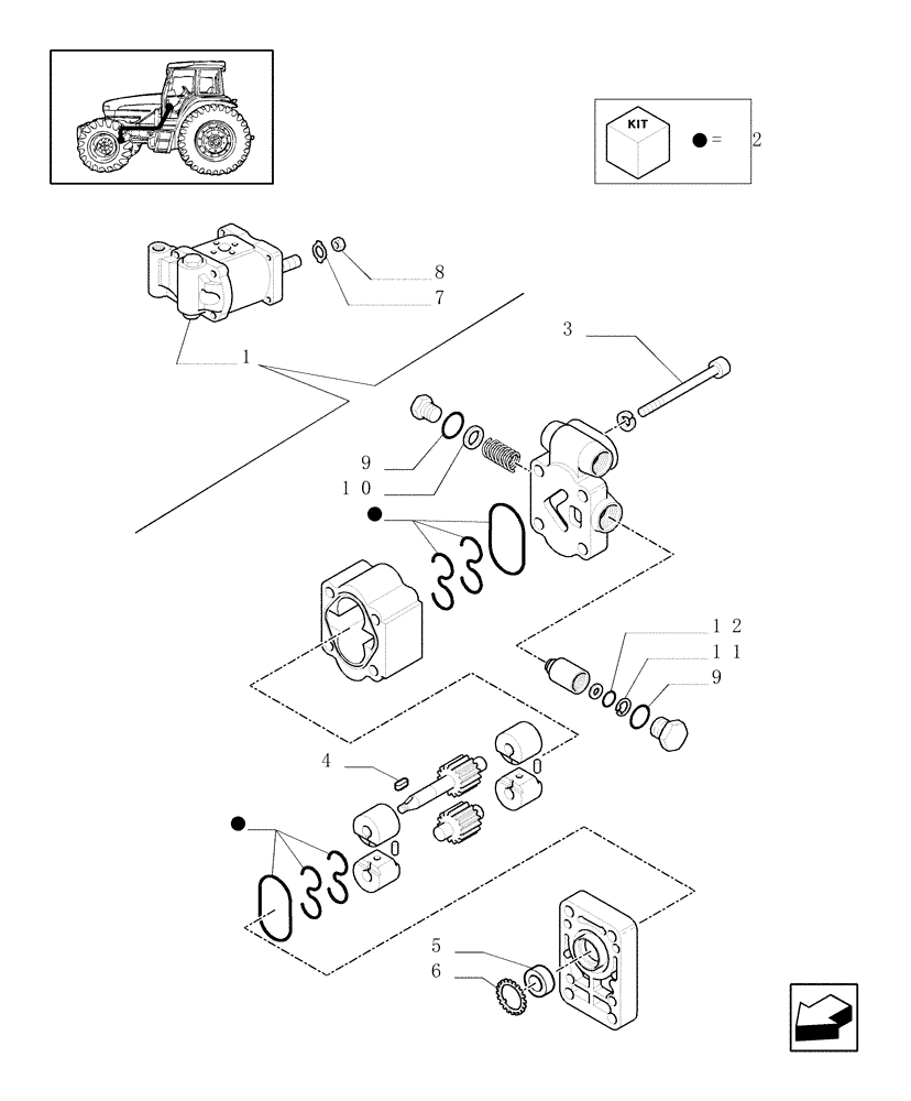 Схема запчастей Case IH JX70U - (1.42.0/ A) - FRONT AXLE - OIL PUMP - RELEVANT PARTS (04) - FRONT AXLE & STEERING