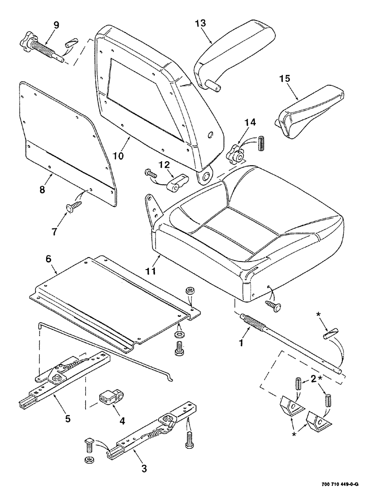 Схема запчастей Case IH 8840 - (07-022) - SEAT ASSEMBLY (S.N. CFH0031381 THRU CFH0086415) (90) - PLATFORM, CAB, BODYWORK AND DECALS