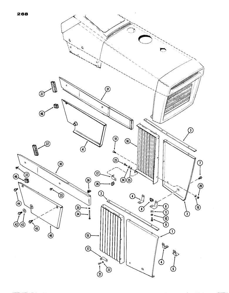 Схема запчастей Case IH 770 - (268) - SIDE PANELS (09) - CHASSIS/ATTACHMENTS