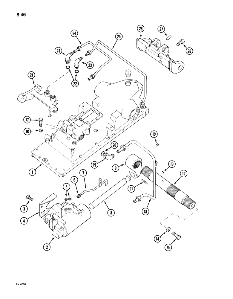 Схема запчастей Case IH 895 - (8-46) - DRAFT CONTROL (08) - HYDRAULICS