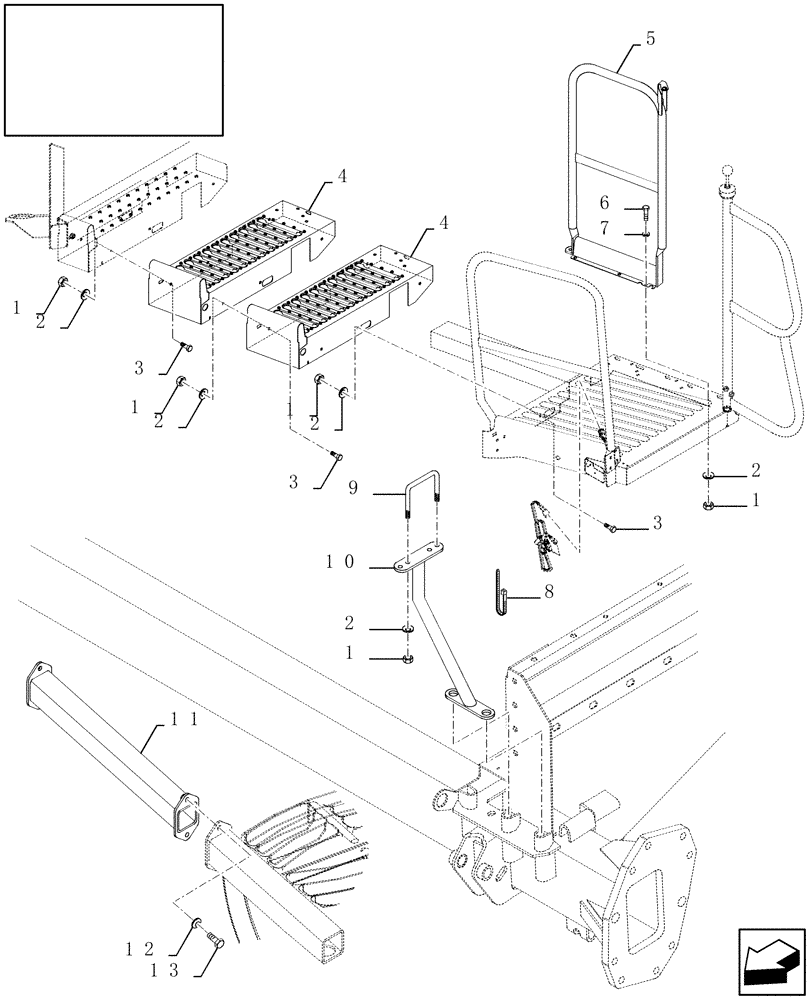 Схема запчастей Case IH AFX8010 - (E.34.A.70[3]) - PLATFORM EXTENSIONS - MY 2003 E - Body and Structure