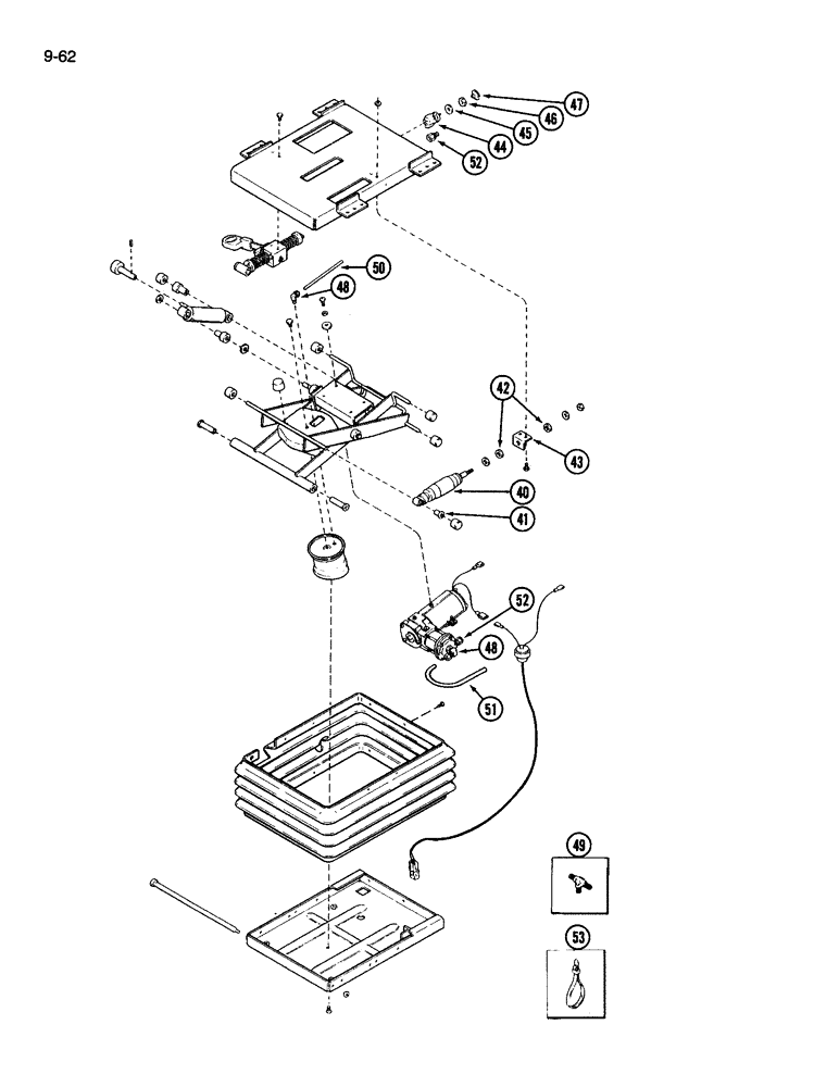 Схема запчастей Case IH 3594 - (9-062) - CLOTH SEAT, AIR SUSPENSION, SUSPENSION (09) - CHASSIS/ATTACHMENTS