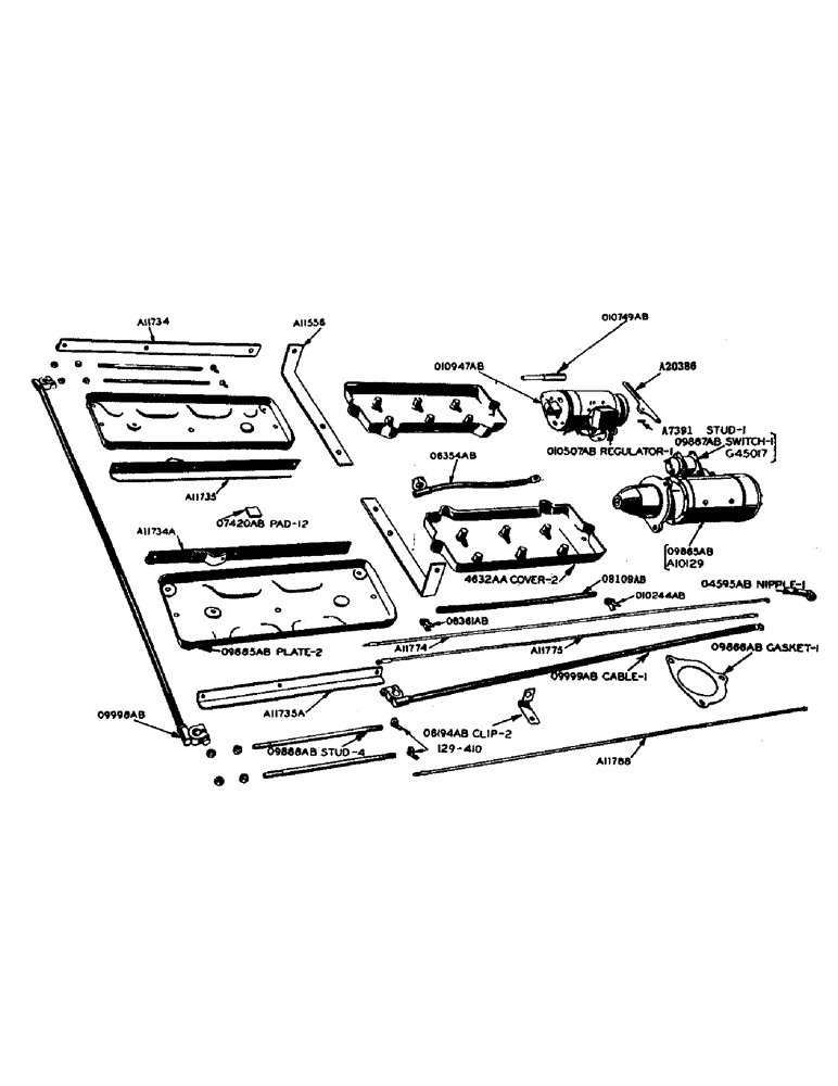 Схема запчастей Case IH 900 - (060) - ELECTRIC LIGHTING AND STARTING PARTS, GENERATOR, STARTING MOTOR AND BATTERY GENERATOR (04) - ELECTRICAL SYSTEMS