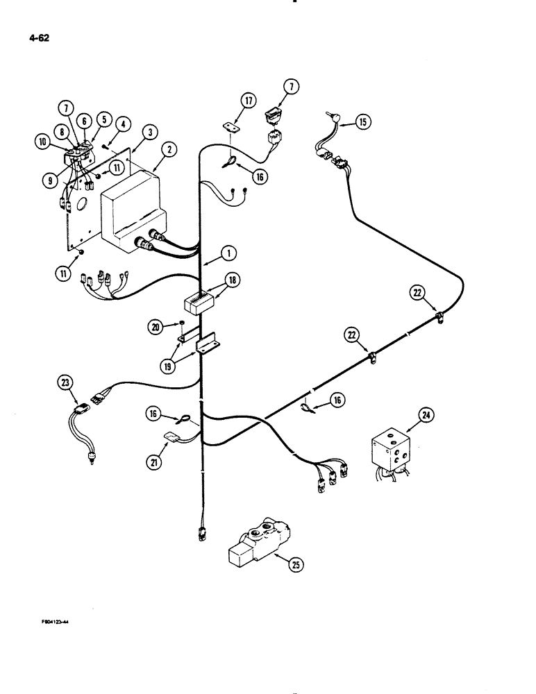 Схема запчастей Case IH 9110 - (4-62) - STEERABLE AXLE HARNESS (04) - ELECTRICAL SYSTEMS