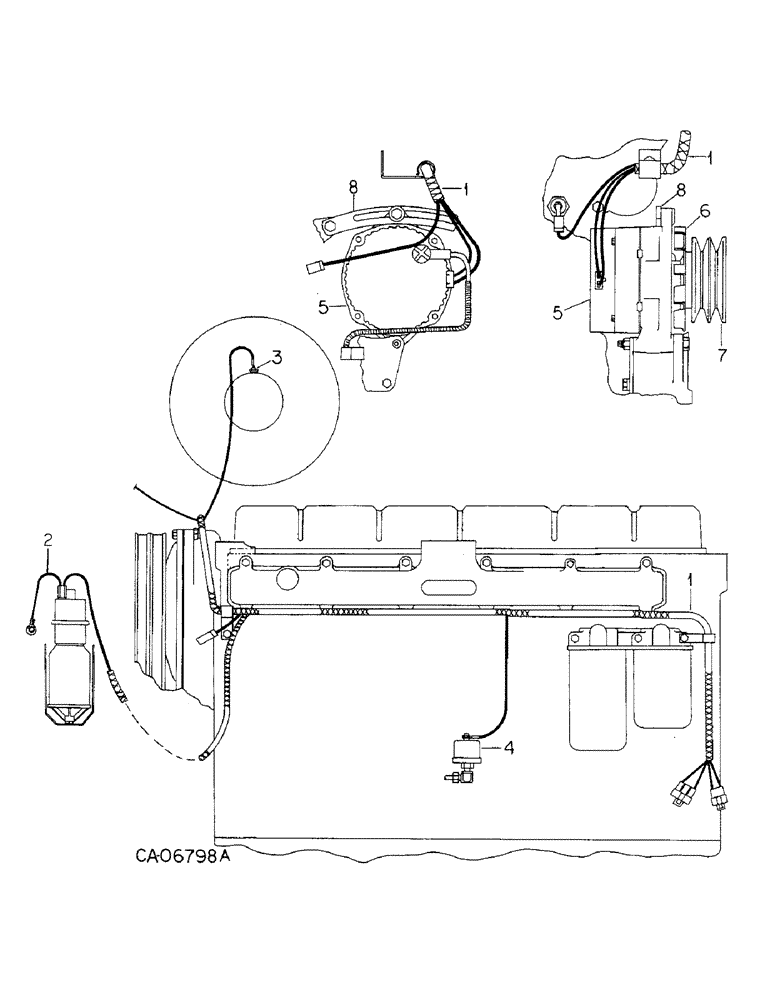 Схема запчастей Case IH 3588 - (08-05) - ELECTRICAL, ENGINE HARNESS AND ALTERNATOR (06) - ELECTRICAL