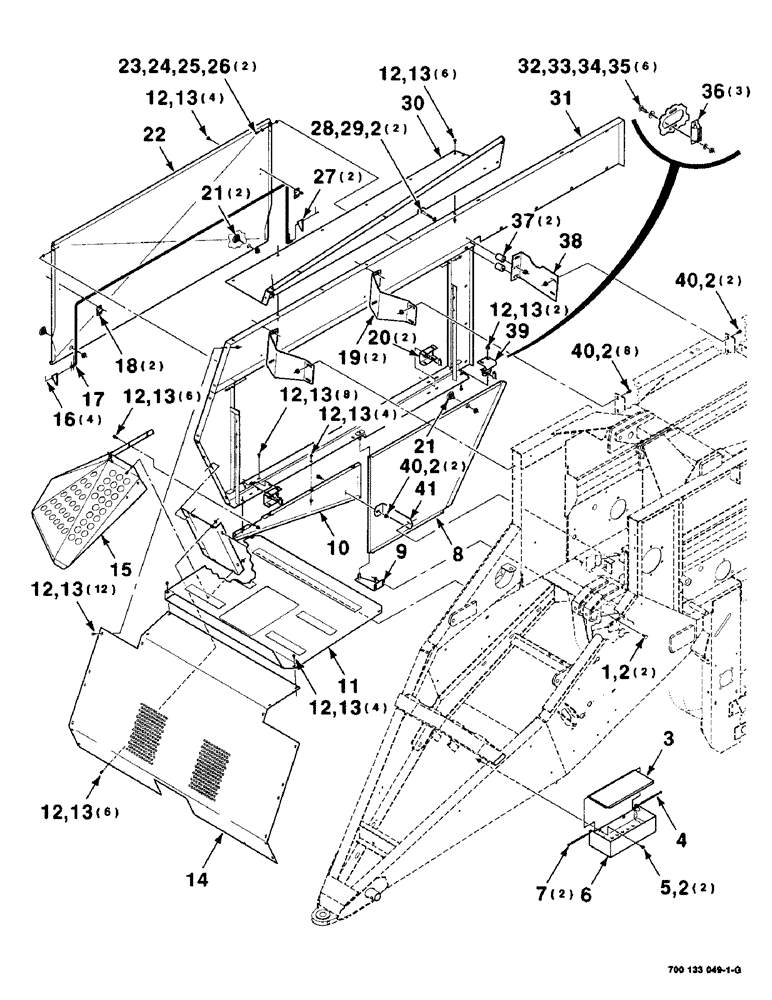 Схема запчастей Case IH 8575 - (7-10) - MAIN SHIELDS ASSEMBLY, RIGHT (12) - MAIN FRAME