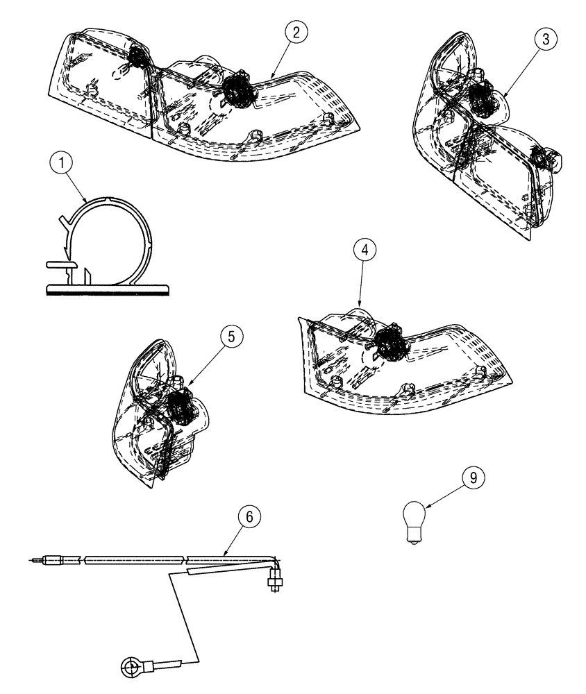 Схема запчастей Case IH SPX3320 - (02-010) - WARN/DIR LIGHTS, PACKAGE Cab Exterior