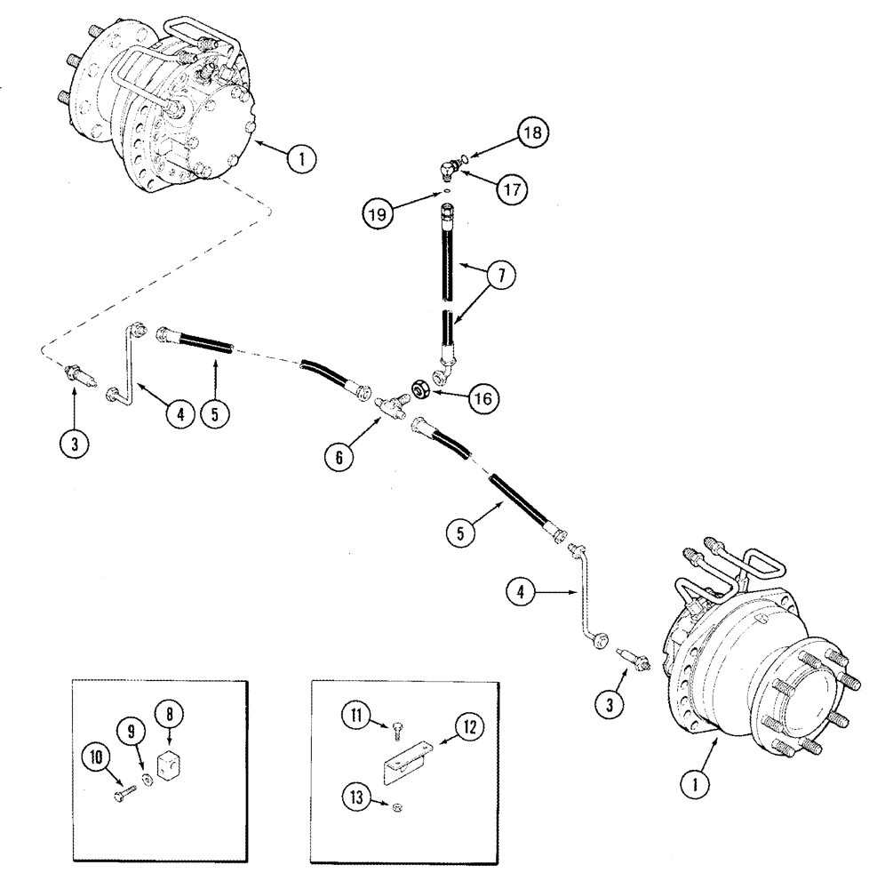 Схема запчастей Case IH 2344 - (05-16) - HYDRAULICS - WHEEL MOTOR FLUSH - POWER GUIDE AXLE (04) - STEERING
