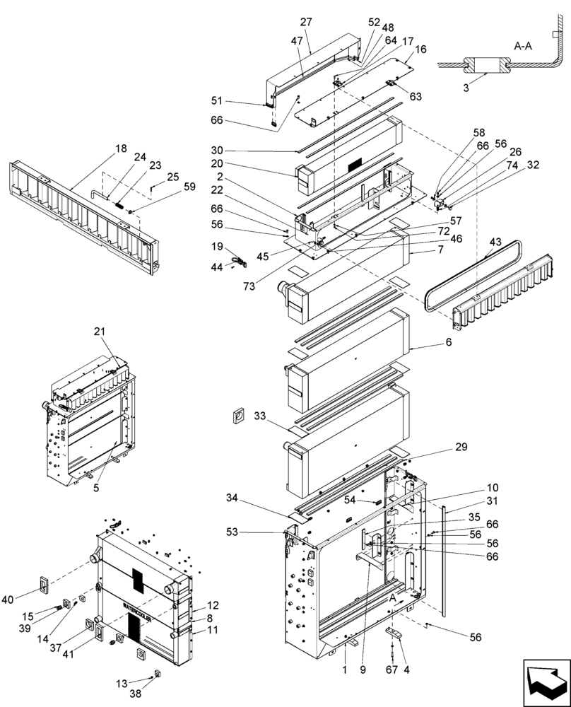Схема запчастей Case IH A8800 - (10.400.BG[02]) - RADIATOR PROTECTION - MY2012 (10) - ENGINE