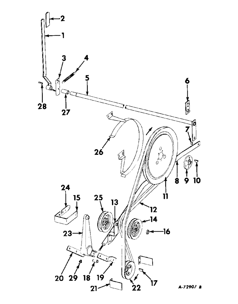 Схема запчастей Case IH 503 - (168) - GRAIN TANK UNLOADER AUGER DRIVE, MACHINES WITH TRACK ATTACHMENT (80) - CROP STORAGE/UNLOADING