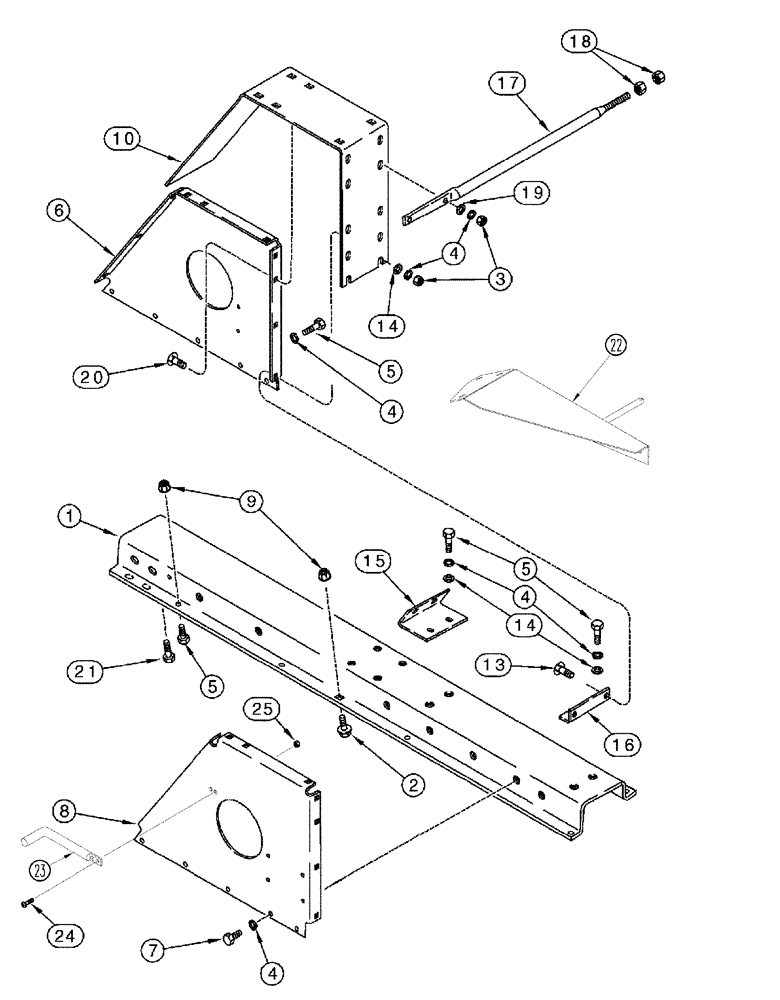 Схема запчастей Case IH 2388 - (09A-04) - SEPARATOR - JACKSHAFT SUPPORT (13) - FEEDER