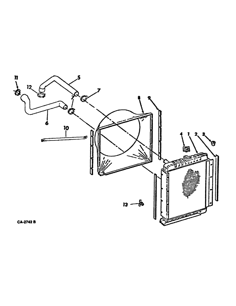 Схема запчастей Case IH 815 - (06-02) - COOLING, RADIATOR AND CONNECTIONS, COMBINE W/DIESEL ENGINE Cooling