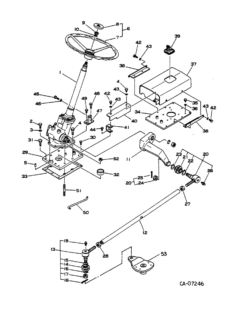 Схема запчастей Case IH 284 - (05-12) - STEERING, POWER STEERING GEAR BOX, LINKAGE & CONNECTIONS, DIESEL ENGINE TRACTORS W/ ALL WHEEL DRIVE (04) - STEERING