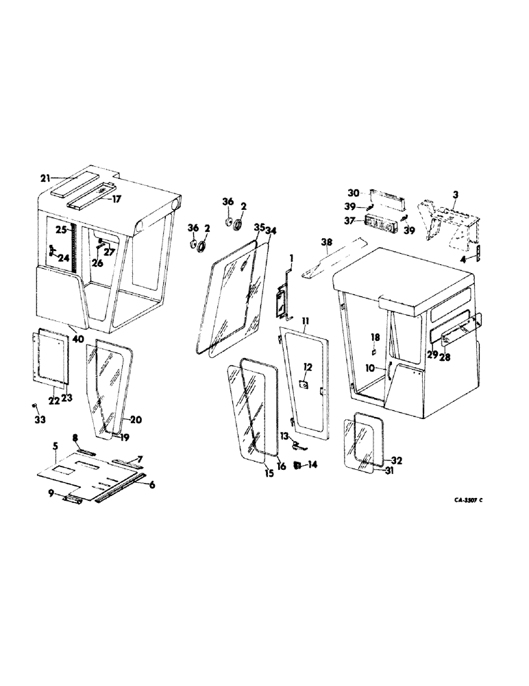 Схема запчастей Case IH 815 - (13-08) - SUPERSTRUCTURE, OPERATORS CAB (05) - SUPERSTRUCTURE