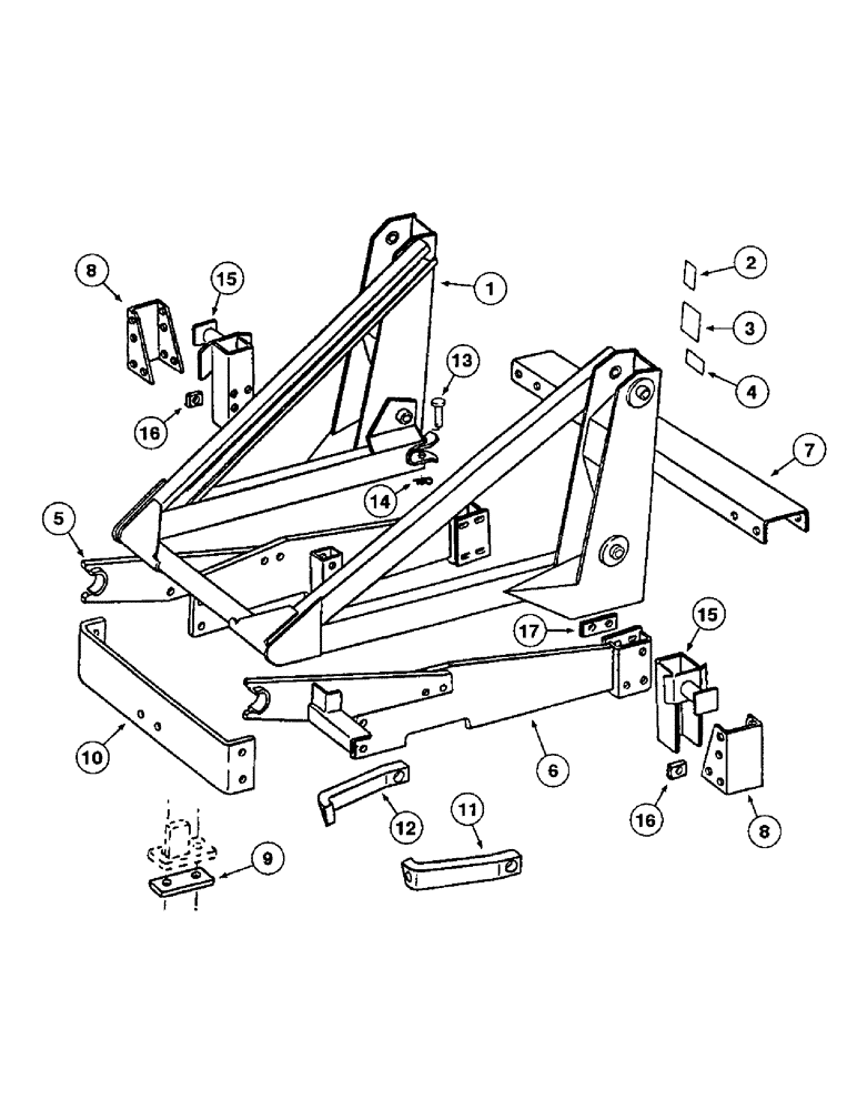 Схема запчастей Case IH 2250 - (2-10) - FRAME AND BRACKETS 