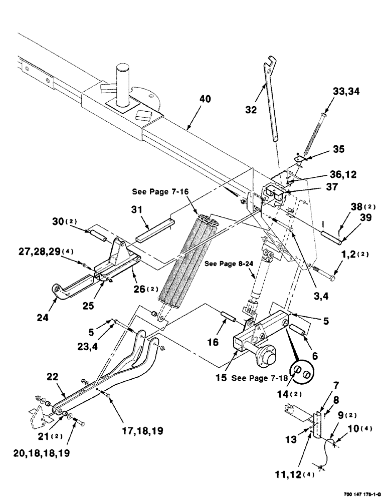 Схема запчастей Case IH SC414 - (7-12) - FLOTATION ASSEMBLY - LEFT (SC414) (09) - CHASSIS