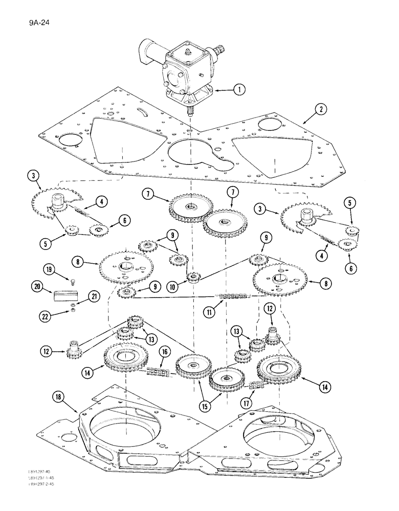 Схема запчастей Case IH 1844 - (9A-024) - CHAINS, SPROCKETS AND GEARS (13) - PICKING SYSTEM