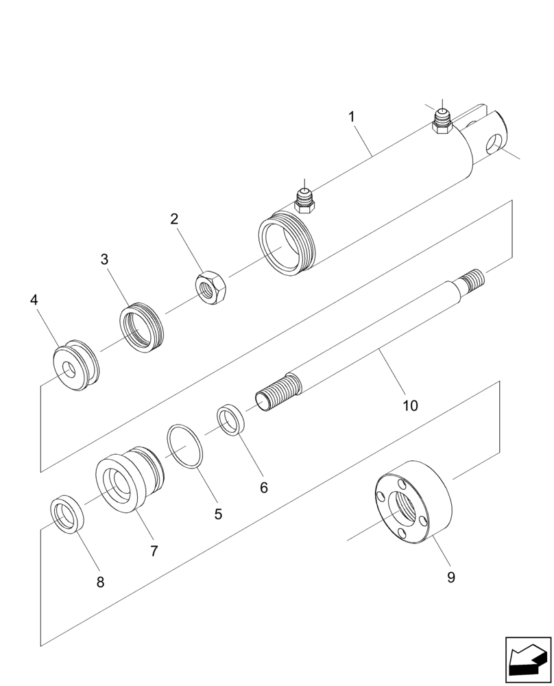 Схема запчастей Case IH A8000 - (60.340.AD[02]) - HYDRAULIC CYLINDER (SIDETRIM KNIVES STD&45°) (60) - PRODUCT FEEDING