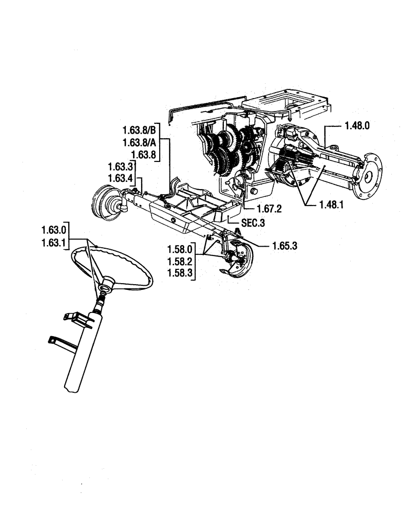 Схема запчастей Case IH JX95 - (SEC. 05) - REAR AXLE (00) - GENERAL