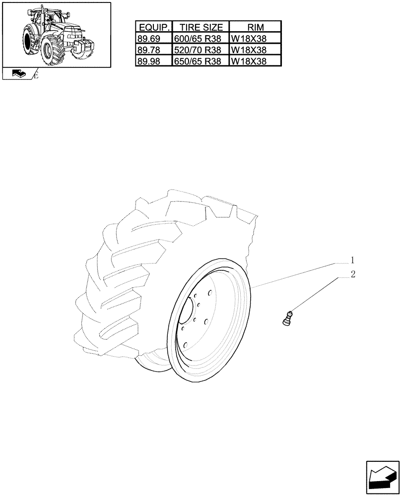 Схема запчастей Case IH MAXXUM 140 - (83.00[02]) - REAR WHEELS (11) - WHEELS/TRACKS