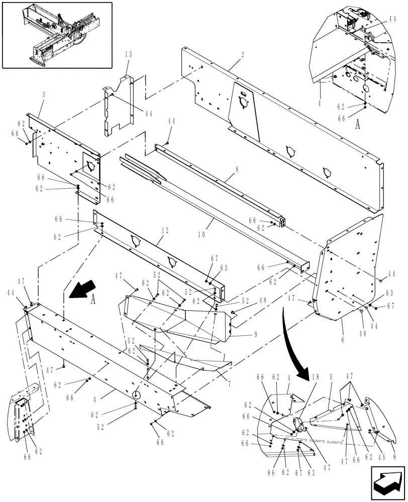 Схема запчастей Case IH SB531 - (60.220.03[1]) - FEEDER SHIELDS, SB531 (60) - PRODUCT FEEDING