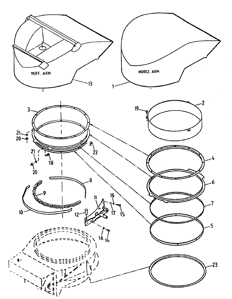 Схема запчастей Case IH 7700 - (A03-25A) - PRIMARY EXTRACTOR SHROUD, SERIAL #7858 AND ONWARDS Mainframe & Functioning Components