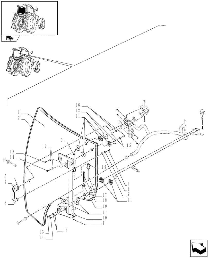 Схема запчастей Case IH PUMA 115 - (1.92.2[02]) - DOORS - HANDLE (10) - OPERATORS PLATFORM/CAB