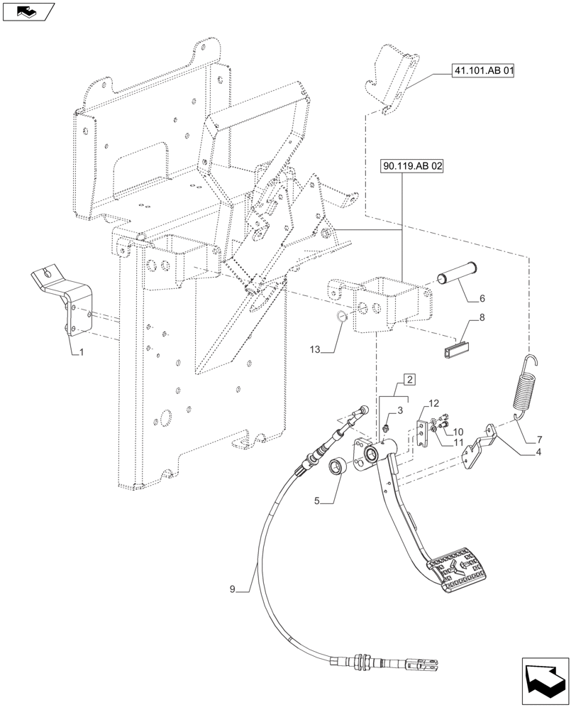 Схема запчастей Case IH FARMALL 110A - (18.100.AF[01]) - CLUTCH, CONTROLS, ROPS, HYDRAULIC LIFT (18) - CLUTCH
