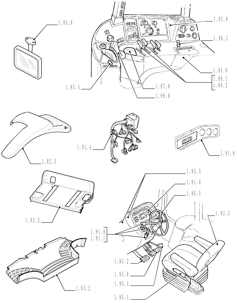 Схема запчастей Case IH MXU100 - (SEC. 10[02]) - DRIVERS COMPARTMENT (00) - GENERAL